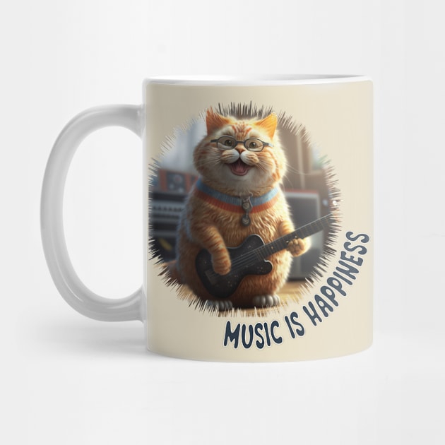 Music is Happines smile cat by MusicianCatsClub